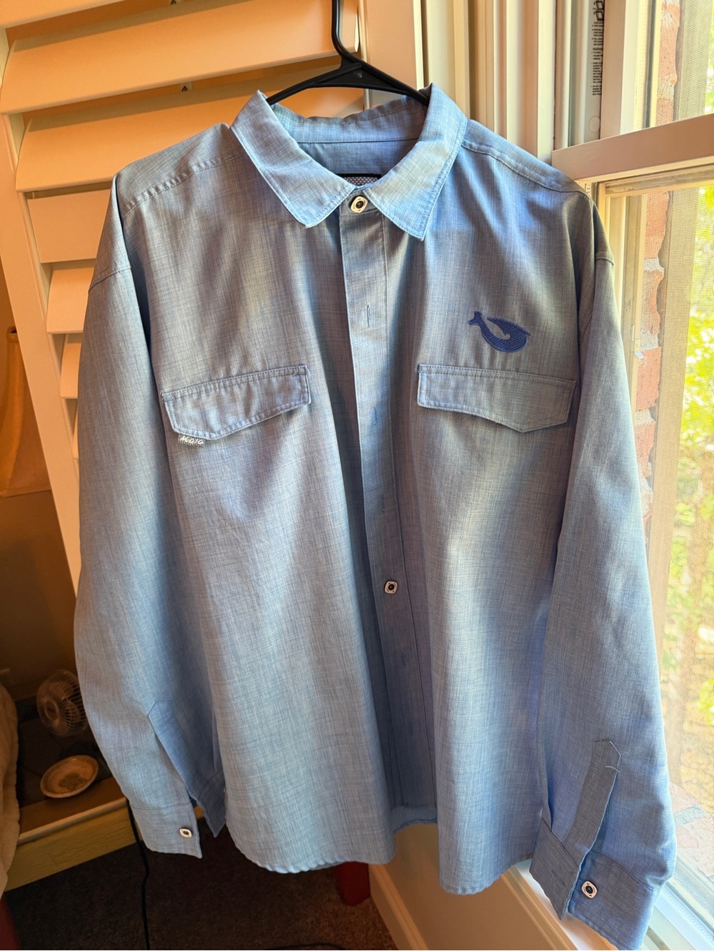 MOJO Outdoors Men’s Performance Fishing Shirt – Light Blue
